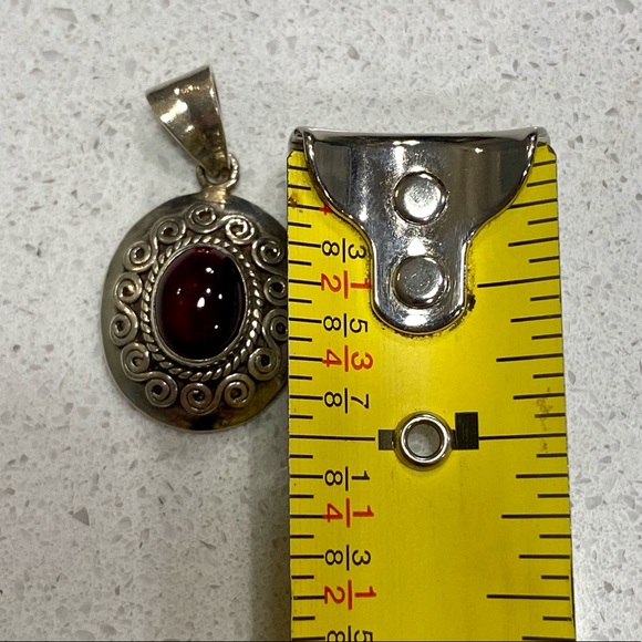 90’s Real Silver + Semi Precious Amethyst Pendant - Picture 6 of 12